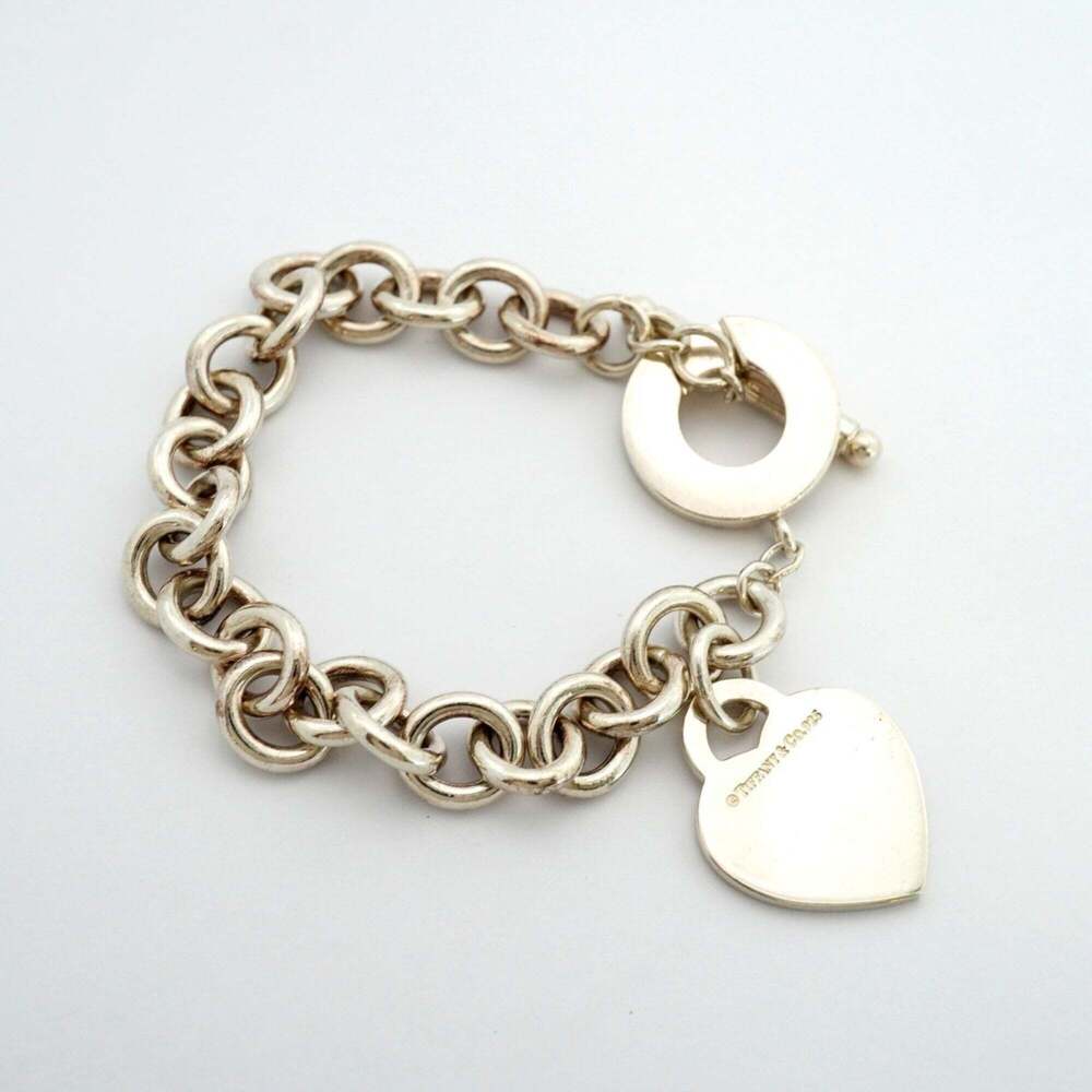 TIFFANY Silver Heart Charm Bracelet - Picture 2 of 7